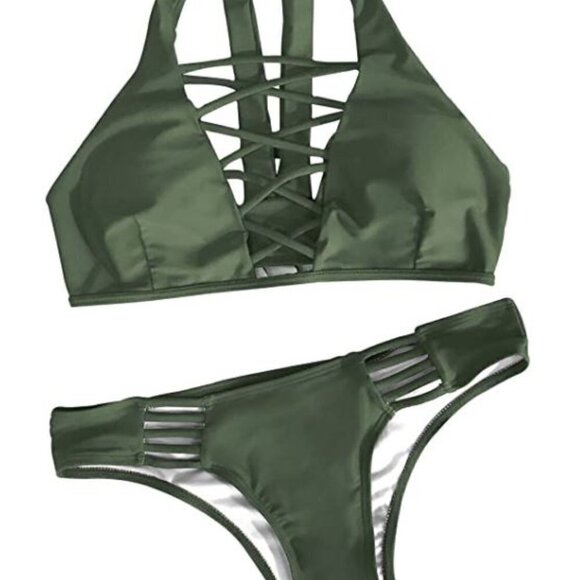 Bikini Size S - Olive Green - Picture 1 of 6
